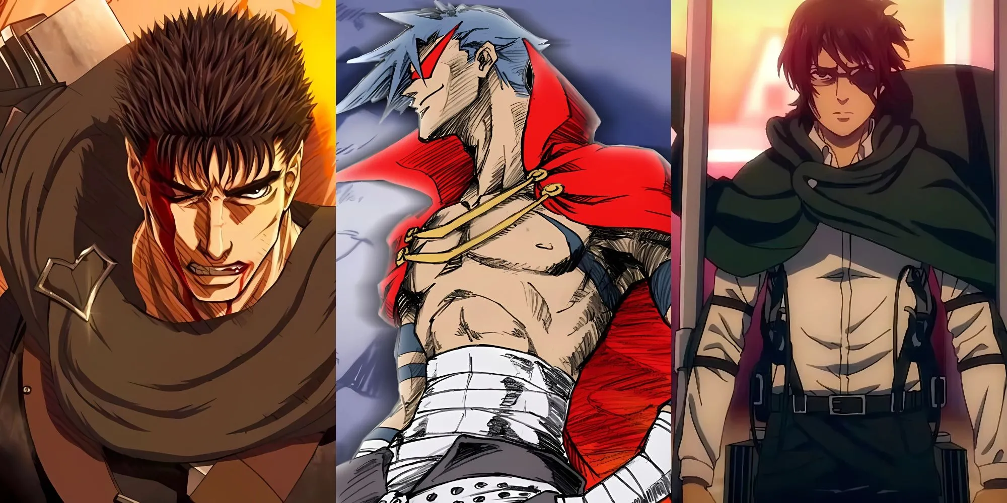 Các nhân vật tiêu biểu của anime Berserk, Gurren Lagann, Attack on Titan
