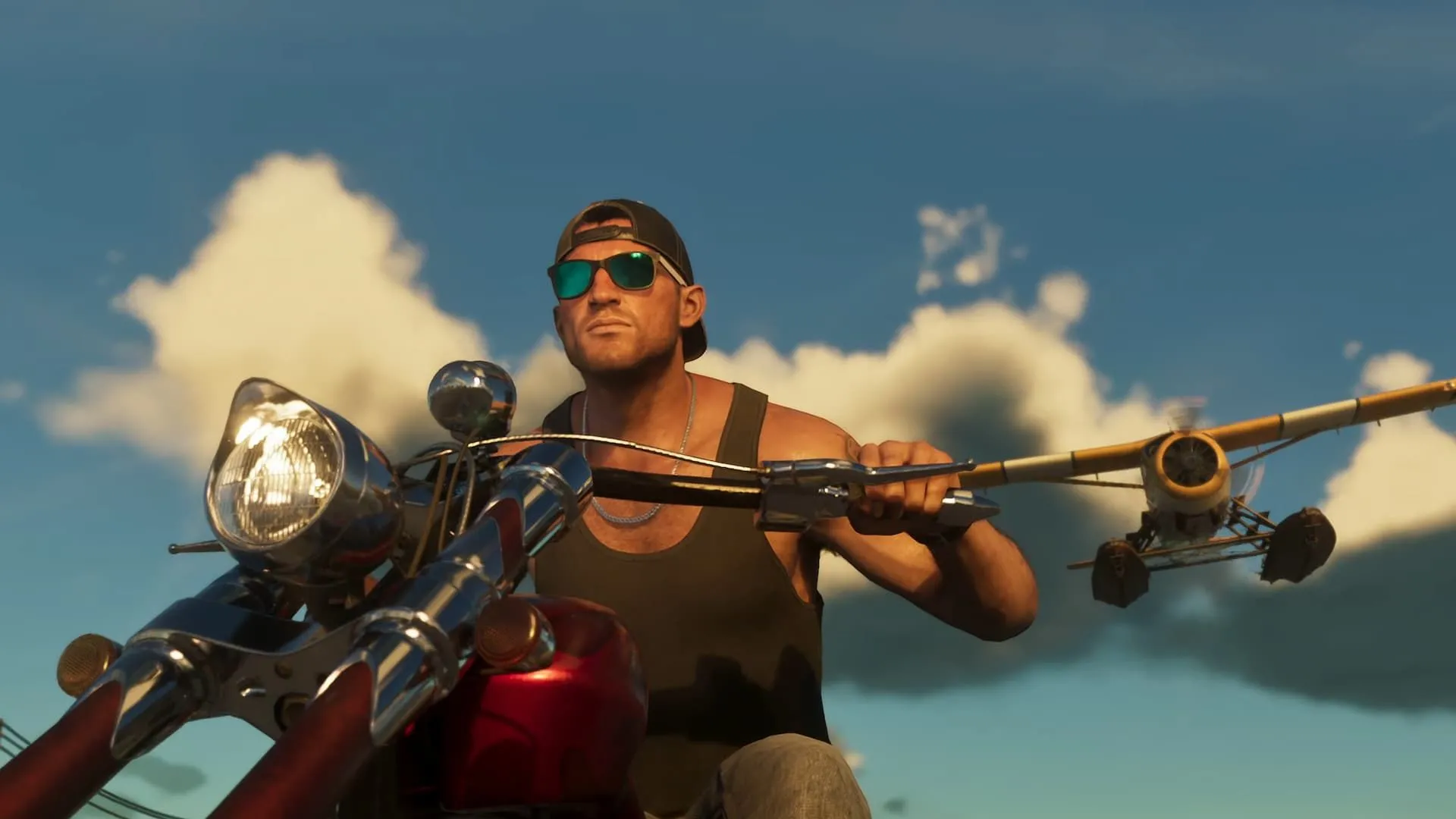 Một cảnh trong trailer GTA 6 với nhân vật đang lái mô tô