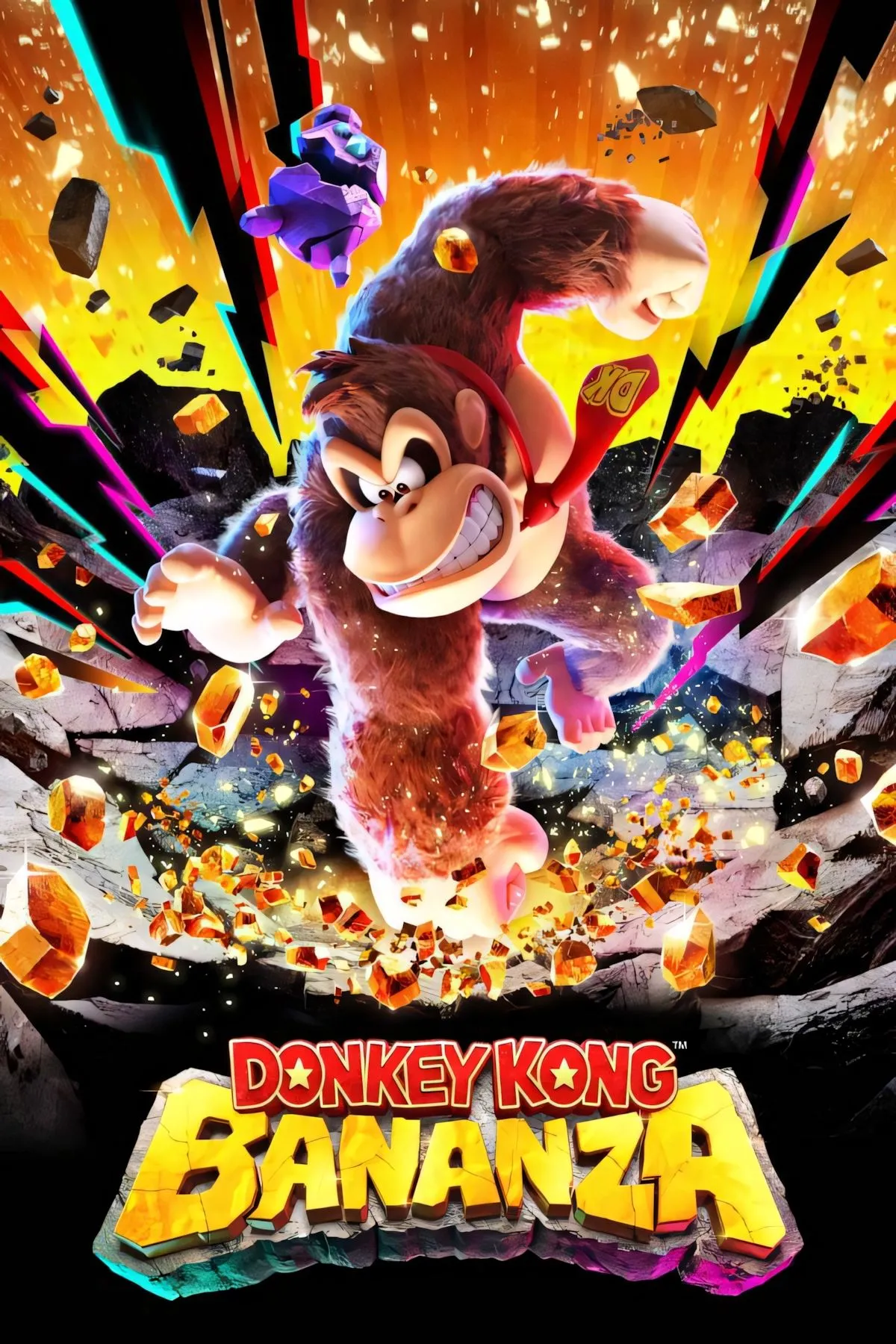 Bìa game Donkey Kong Bananza hiển thị logo và nhân vật chính