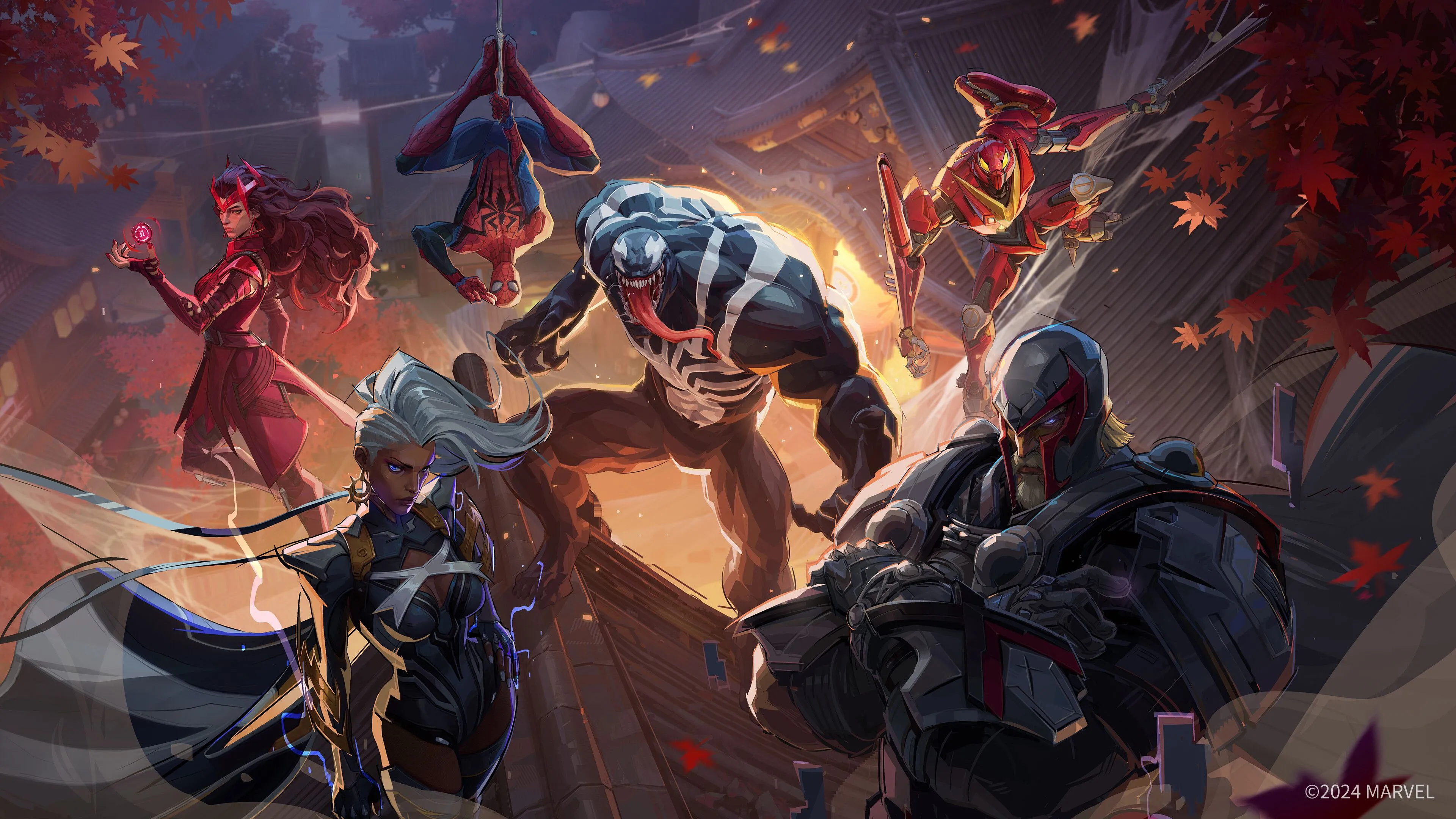 Các nhân vật Scarlet Witch và Magik trong một trận đấu căng thẳng của Marvel Rivals.
