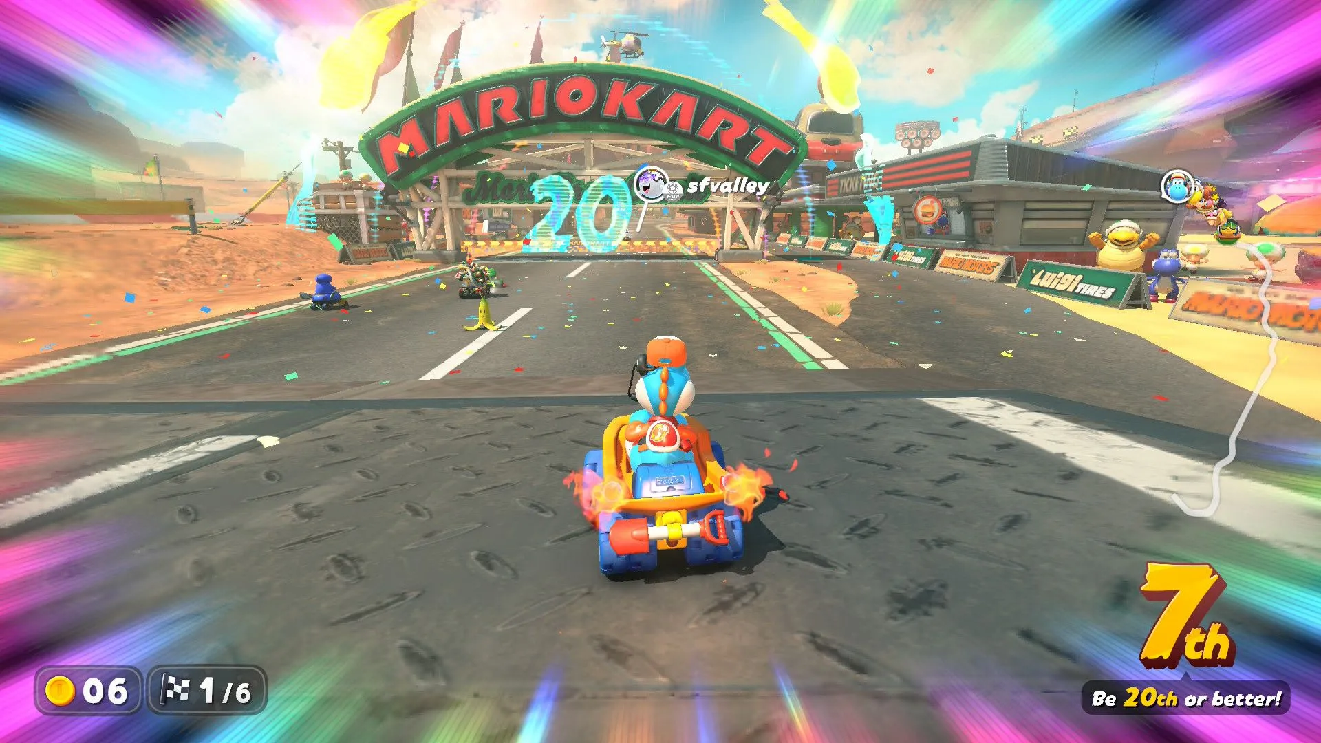 Chế độ Knockout Tour hấp dẫn và kịch tính trong Mario Kart World