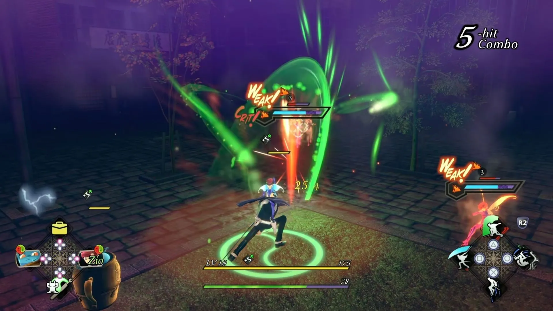 Giao diện chiến đấu hành động trong RAIDOU Remastered