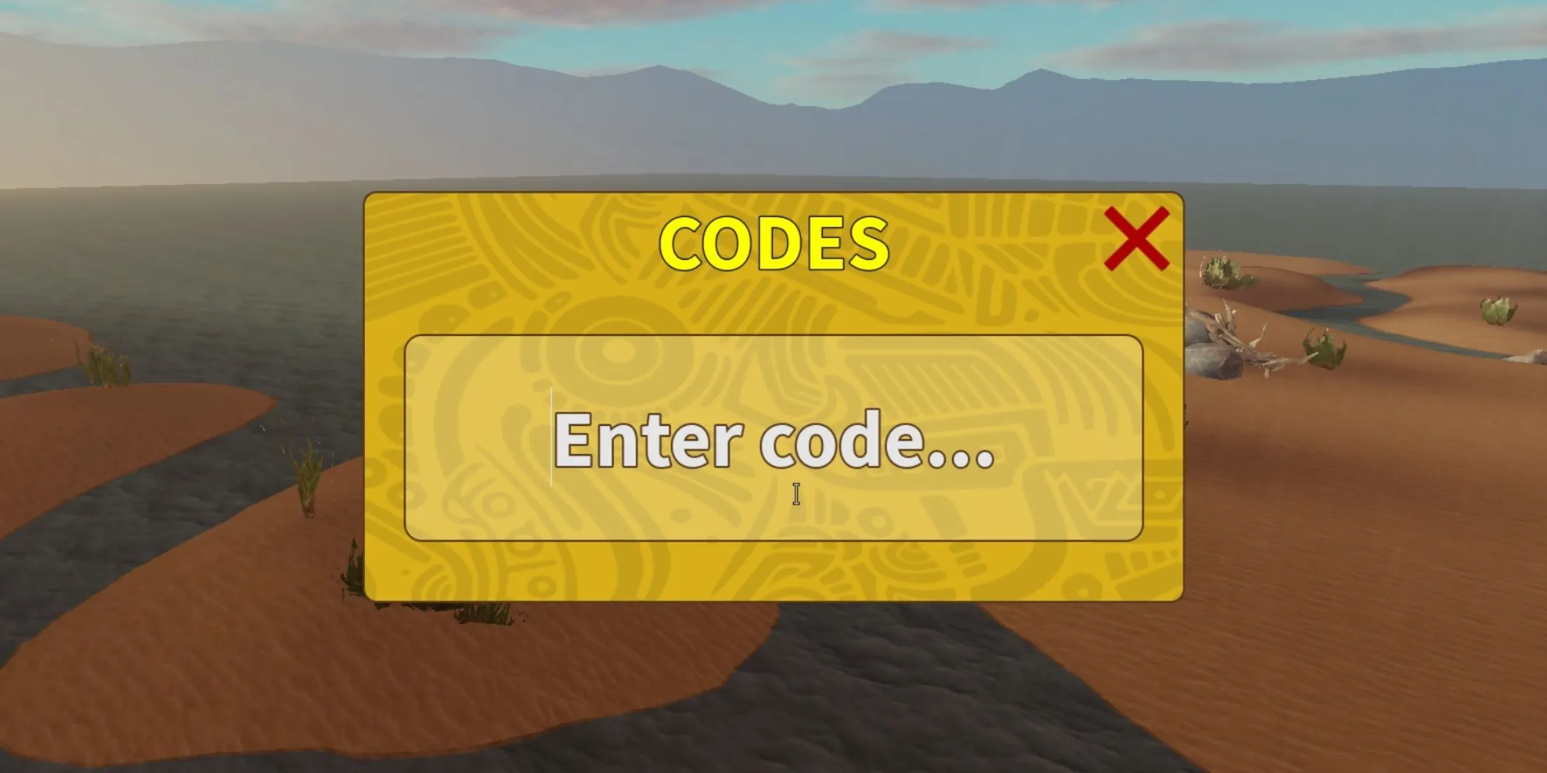 Giao diện nhập mã code trong game Savannah Life Roblox