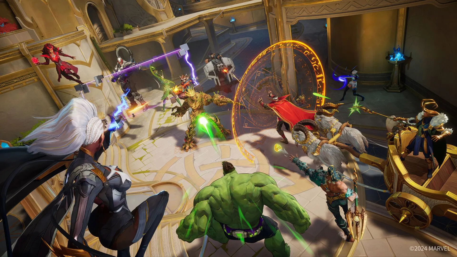 Hulk và Rocket Raccoon cùng chiến đấu trong Marvel Rivals, thể hiện các cặp đôi độc đáo