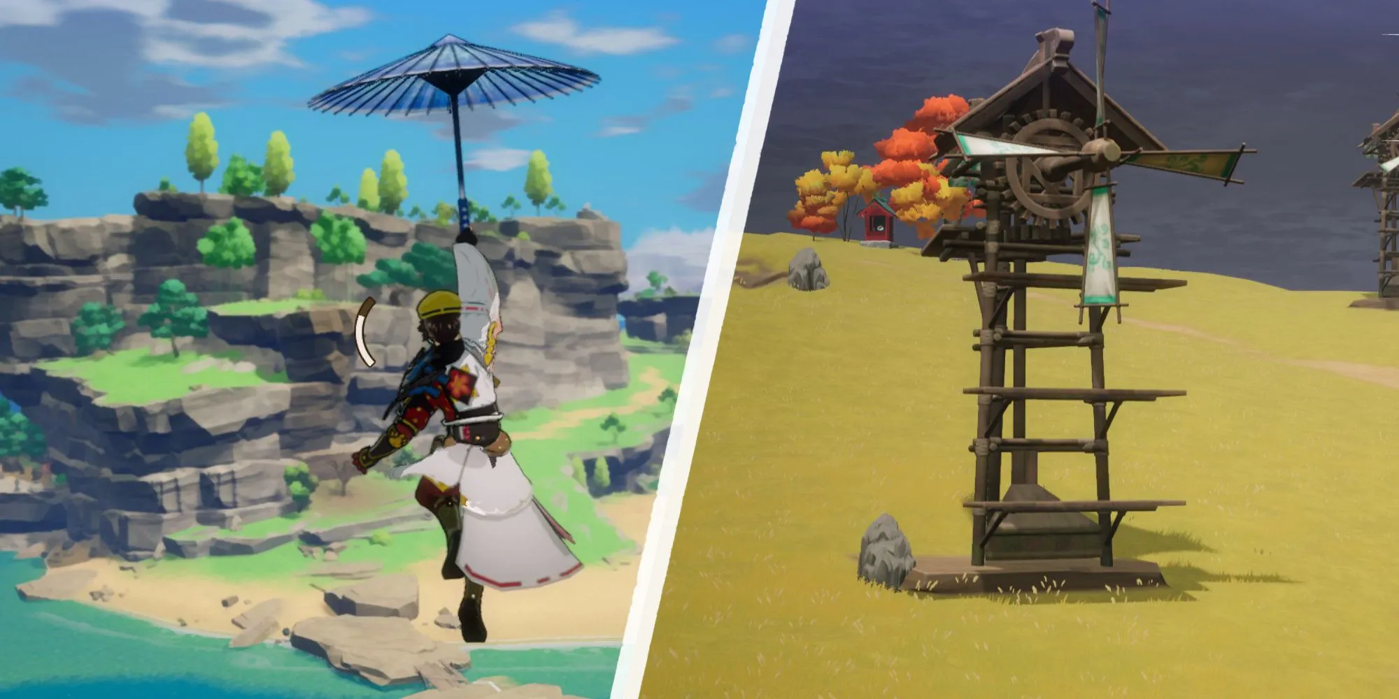 Khám phá và di chuyển trên không trong thế giới mở của Rune Factory Guardians of Azuma