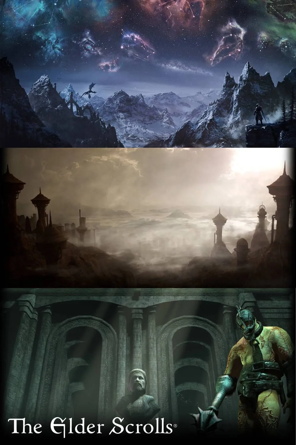 Logo chính thức và biểu tượng đặc trưng của series game nhập vai The Elder Scrolls.