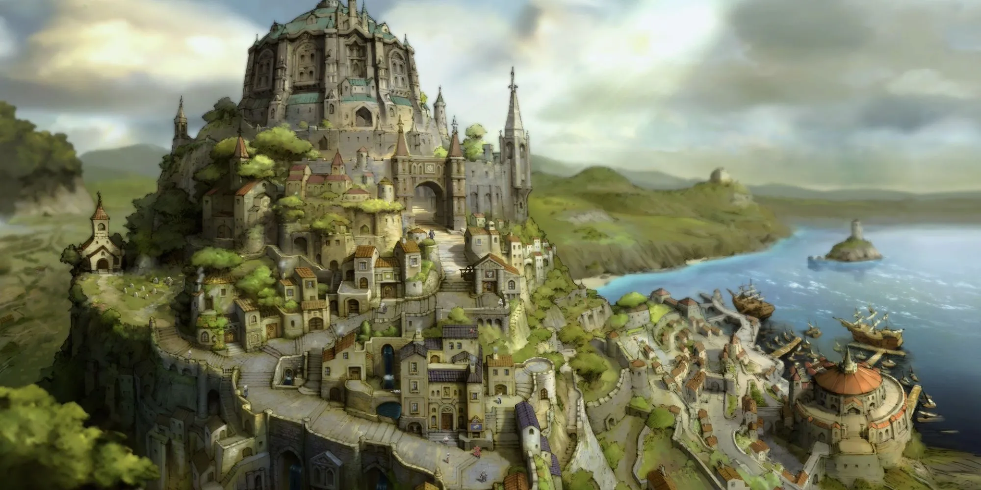 Môi trường trong game Bravely Default Flying Fairy HD Remaster được làm lại đồ họa tuyệt đẹp