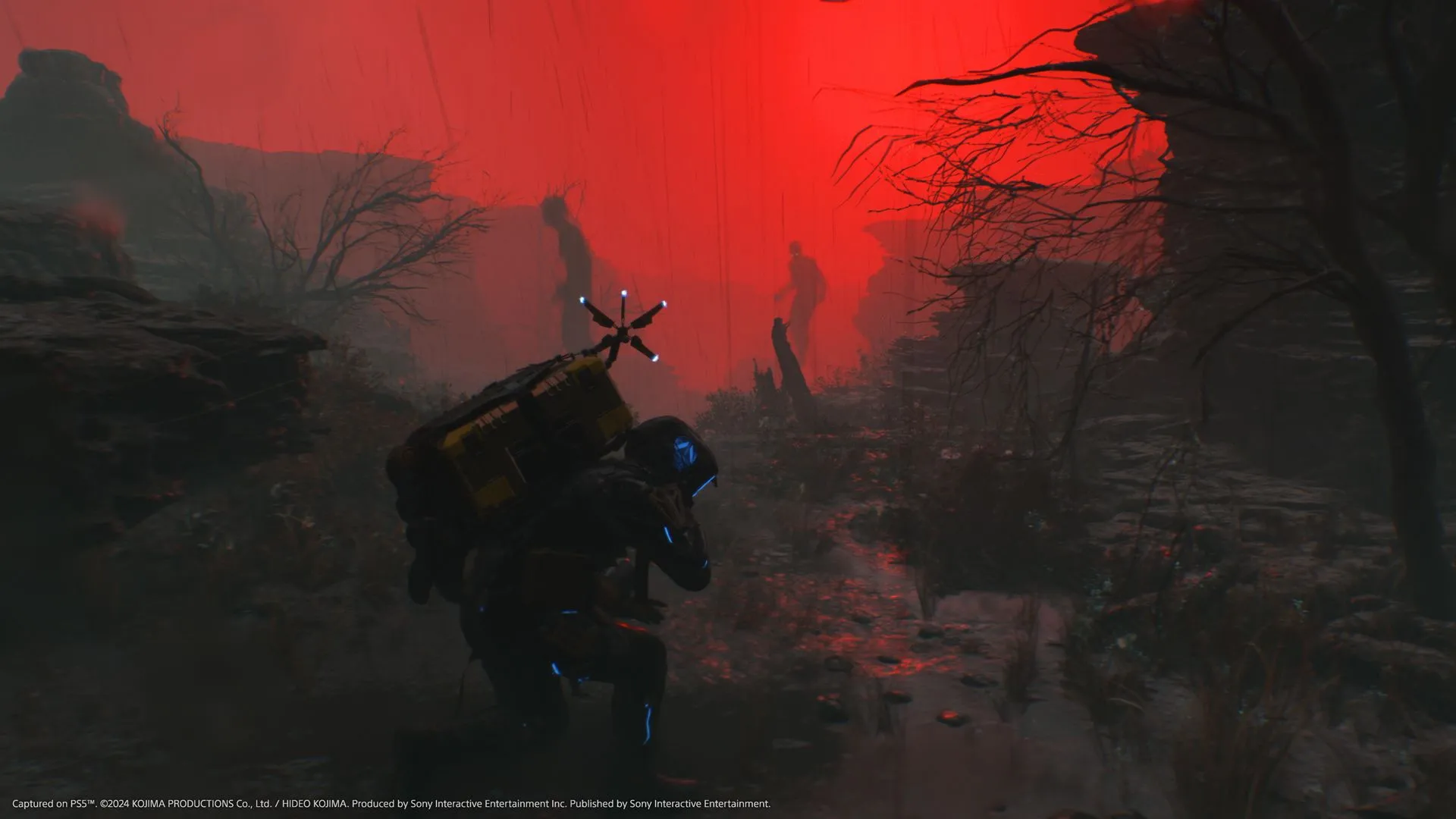 Một đoạn cắt cảnh kịch tính với Sam Bridges và các nhân vật khác trong Death Stranding 2.