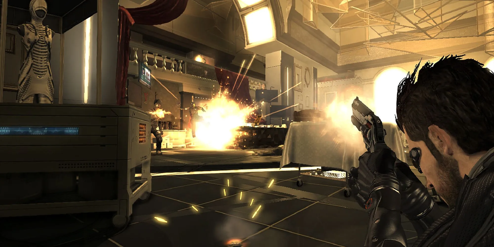 Adam Jensen khám phá thế giới phức tạp của Deus Ex: Mankind Divided, với nhiều lựa chọn và hậu quả, Save Scumming là công cụ để thử các hướng đi khác nhau.