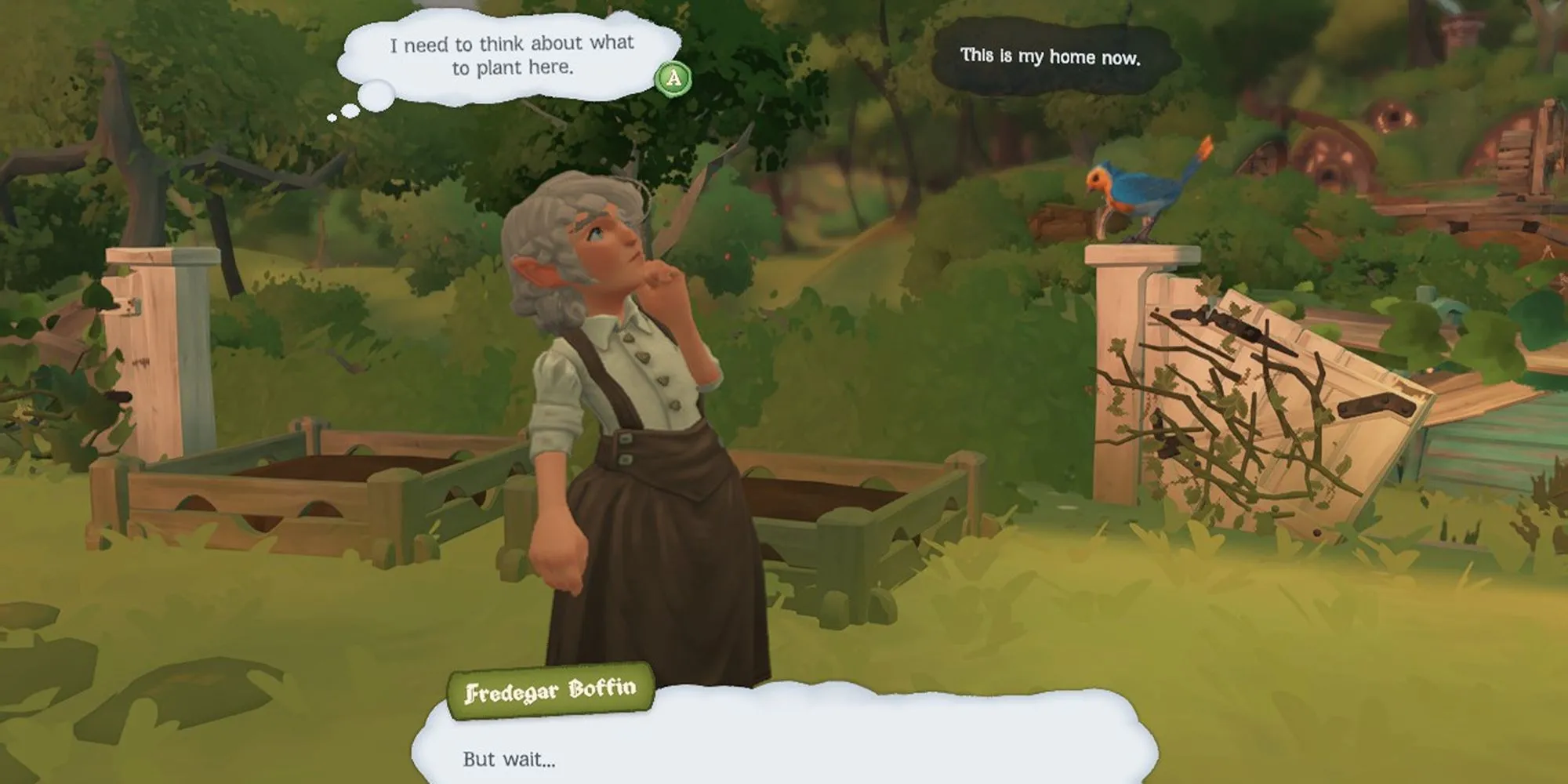 Các lựa chọn đối thoại đơn giản trong Tales of the Shire, ảnh hưởng đến mối quan hệ với dân làng.