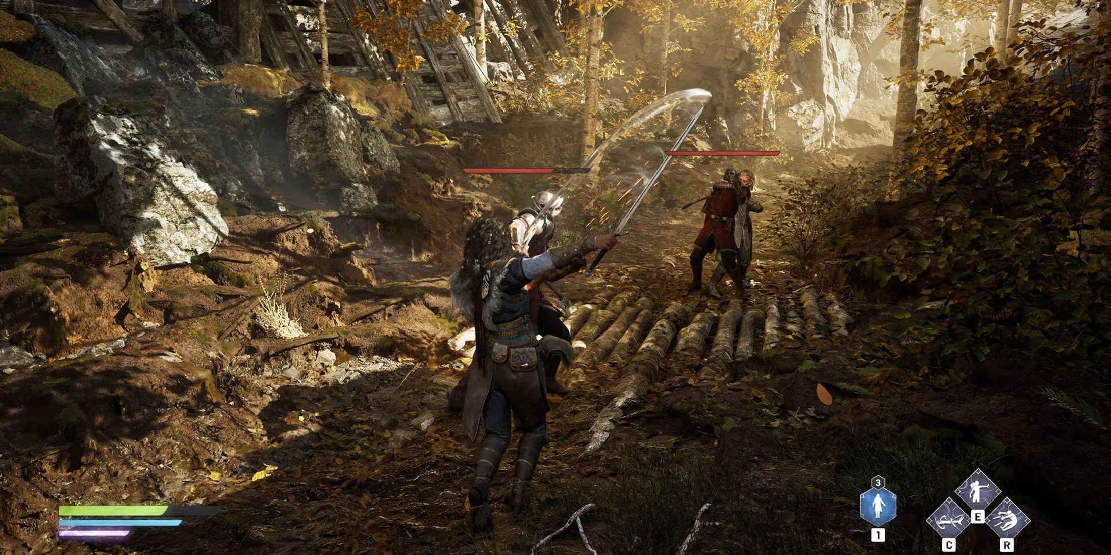 Cảnh quay gameplay Echoes of the End cho thấy Ryn đang khám phá một khu vực rộng lớn, kết hợp yếu tố phiêu lưu và giải đố.