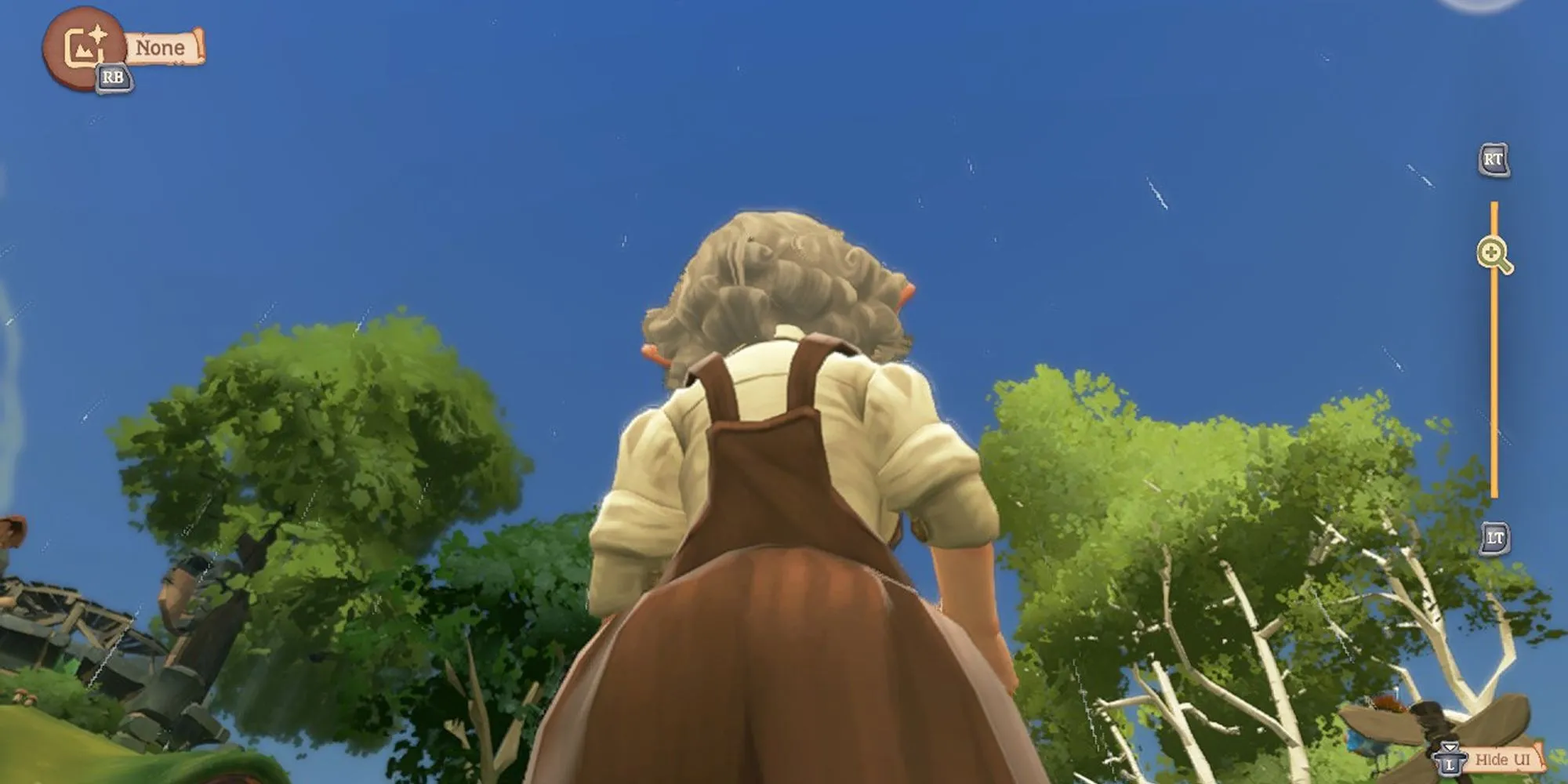 Lỗi đồ họa trời mưa nhưng vẫn nắng trong Tales of the Shire, một trong các vấn đề kỹ thuật của game.