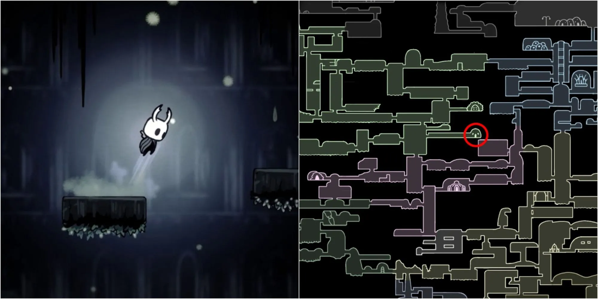 Mảnh mặt nạ sau khi đánh bại No Eyes ở Stone Sanctuary Hollow Knight