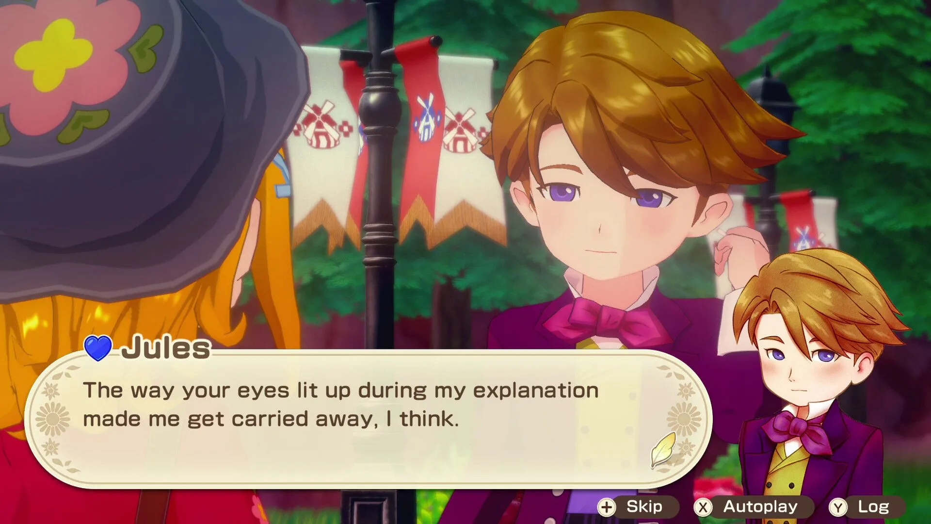 Nhân vật nữ đang tưới cây trên cánh đồng xanh mướt với những cối xay gió Story of Seasons Grand Bazaar