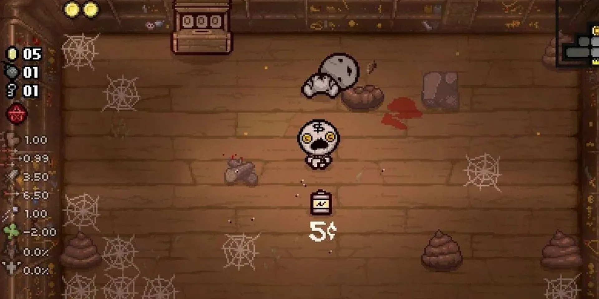 Nhân vật The Keeper (Tainted) trong cửa hàng của The Binding of Isaac: Rebirth, biểu tượng của chiến dịch ARG tìm kiếm bí mật