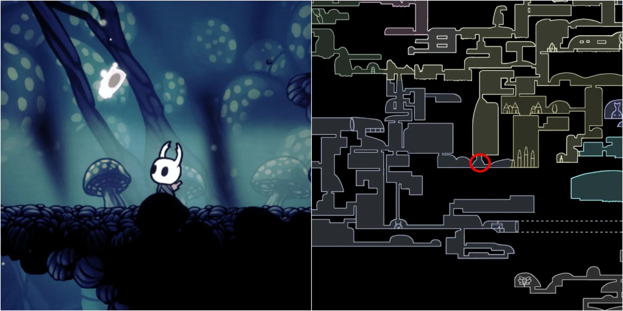 Tìm kiếm mảnh mặt nạ trong khu vực Deepnest Hollow Knight