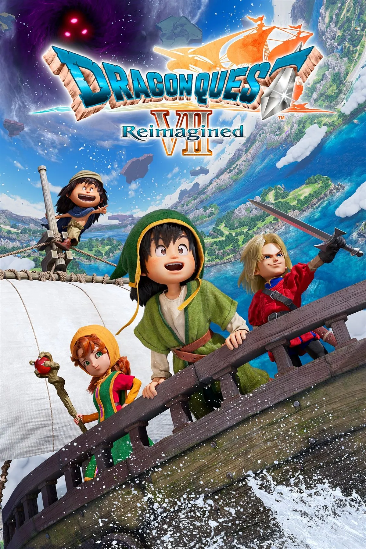 Ảnh artwork Dragon Quest VII Reimagined với phong cách diorama tươi sáng