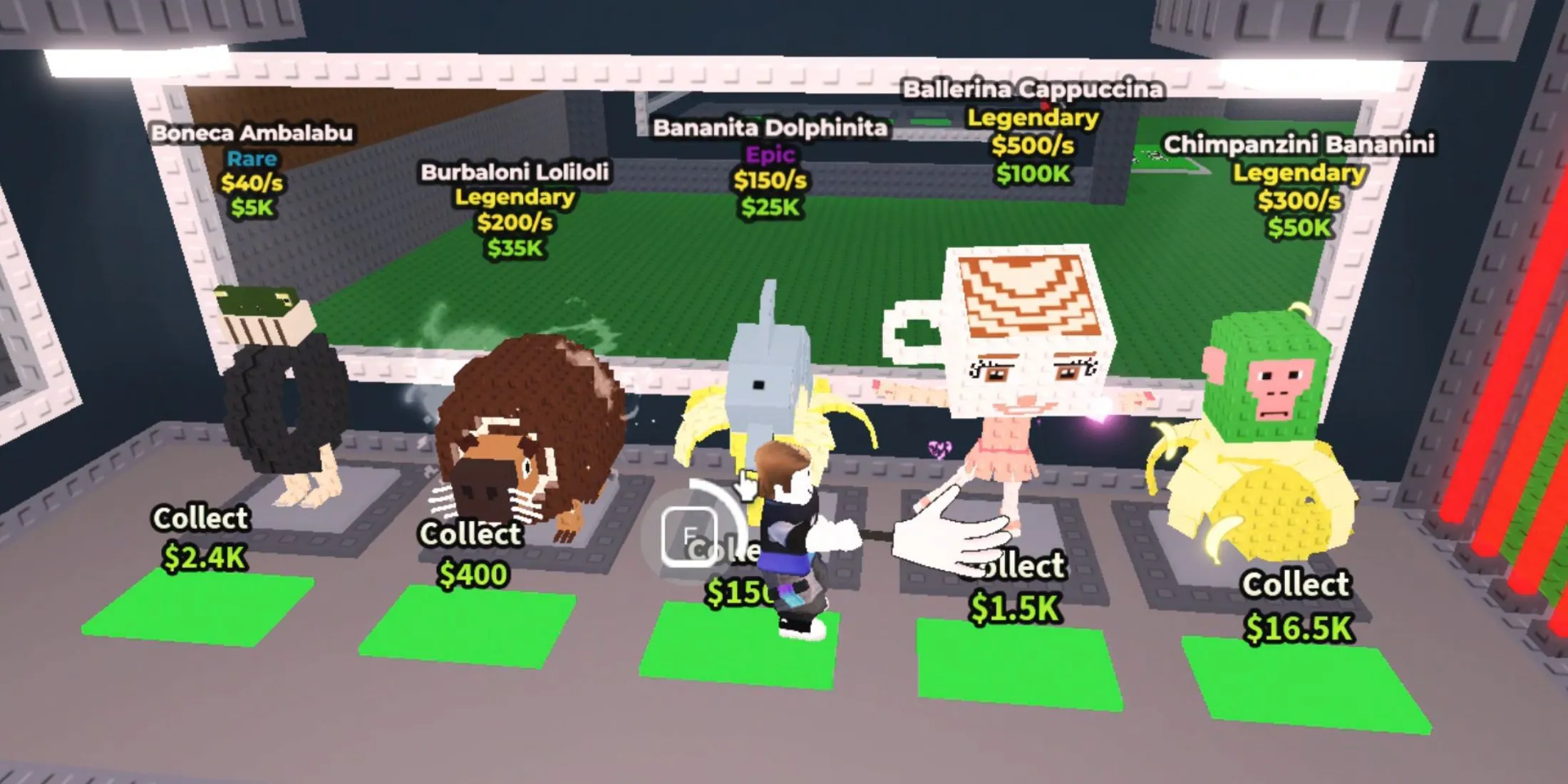 Ảnh gameplay Steal a Brainrot trên Roblox — trò săn kho báu meme nổi tiếng
