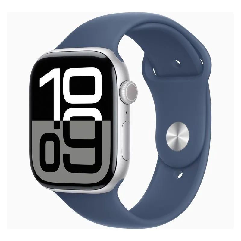 Apple Watch Series 10 trắng trên nền trắng, minh họa lựa chọn smartwatch cao cấp