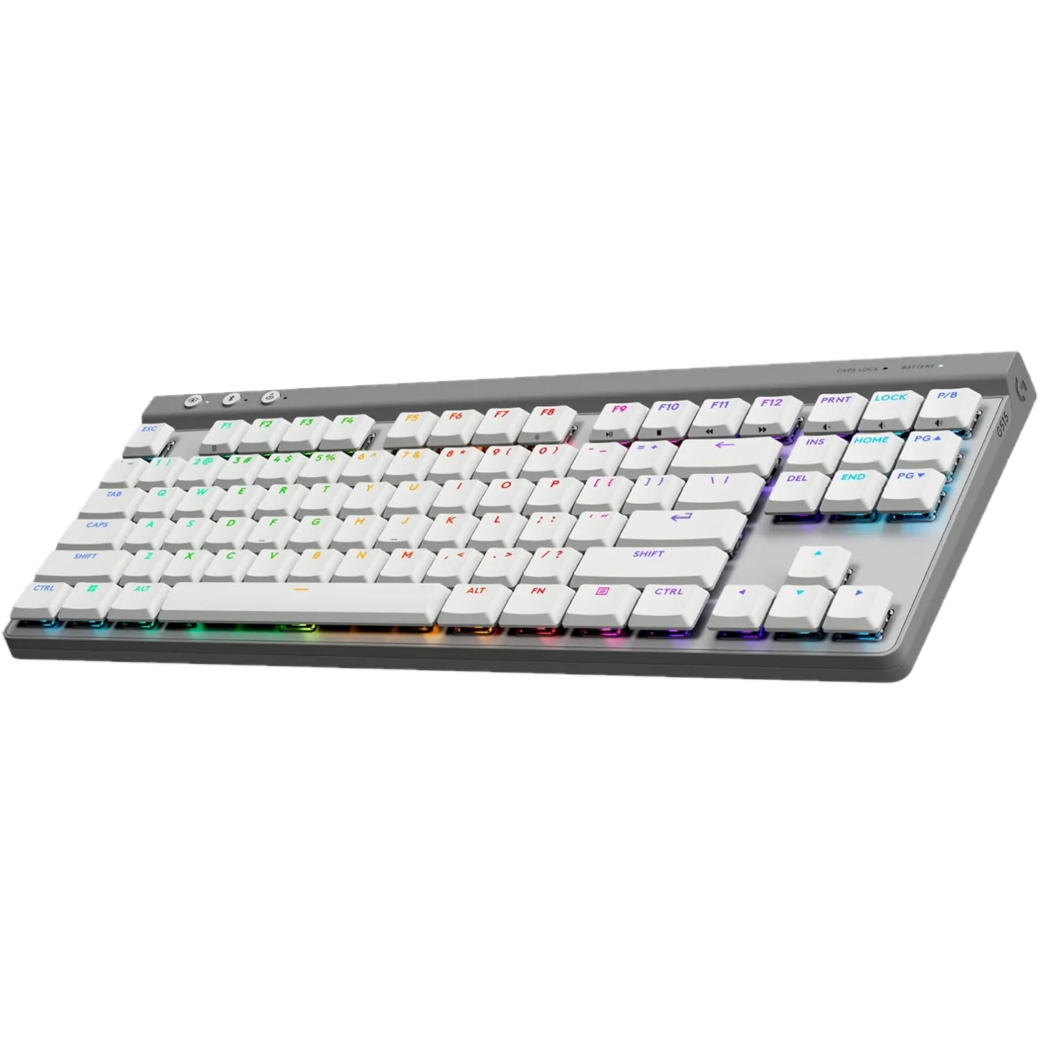 Bàn phím cơ Logitech G515 Lightspeed TKL màu trắng, thiết kế low-profile và RGB per-key