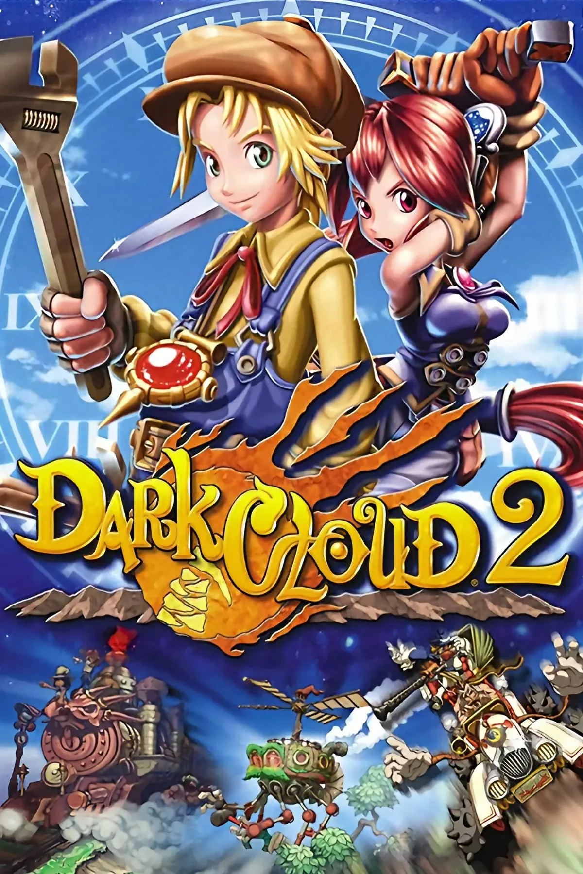 Bìa Dark Cloud 2 thể hiện lối chơi action-RPG đa dạng của Level-5