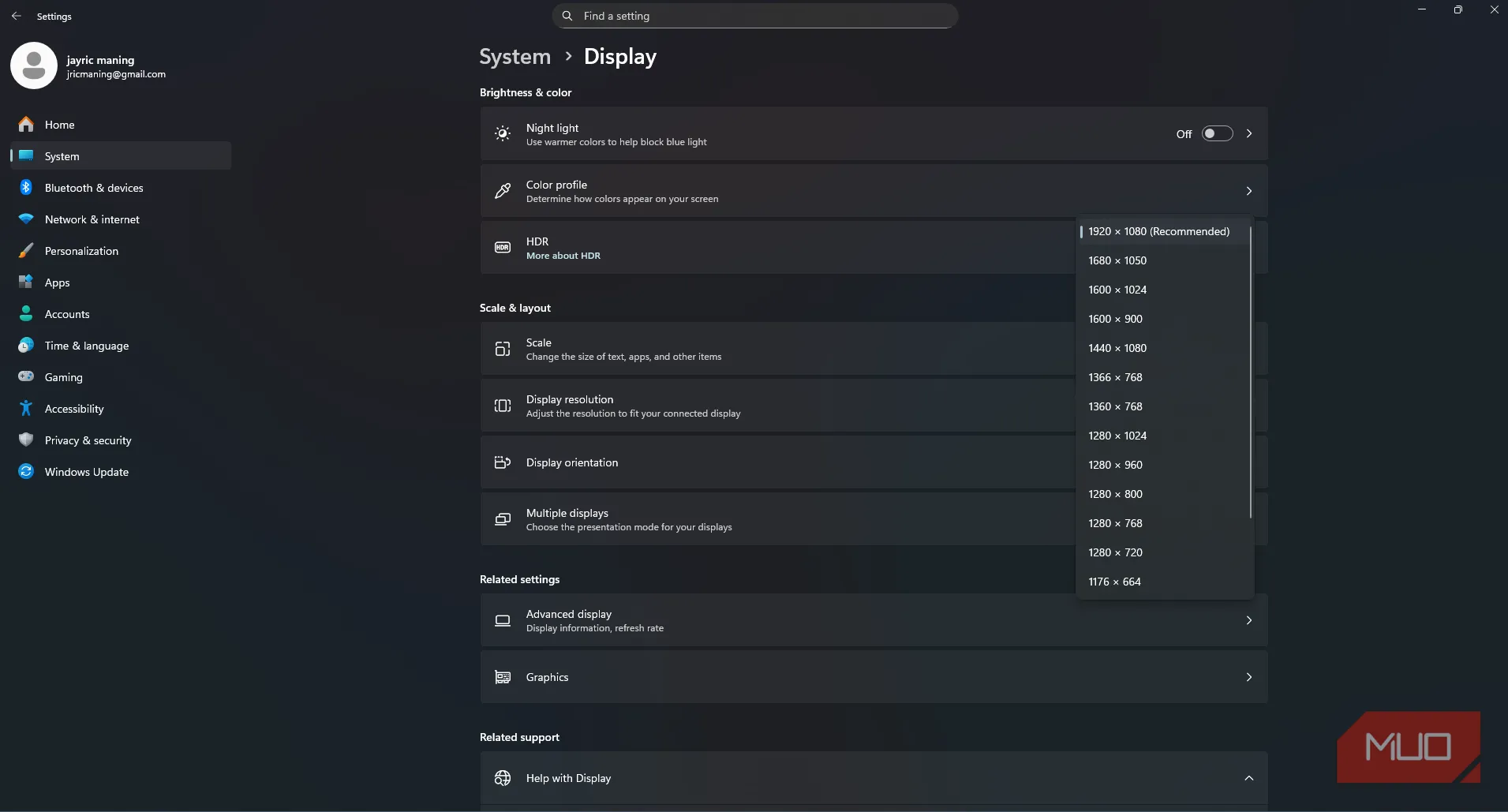 Cài đặt hiển thị Windows chỉ hiện đến độ phân giải mặc định của màn
