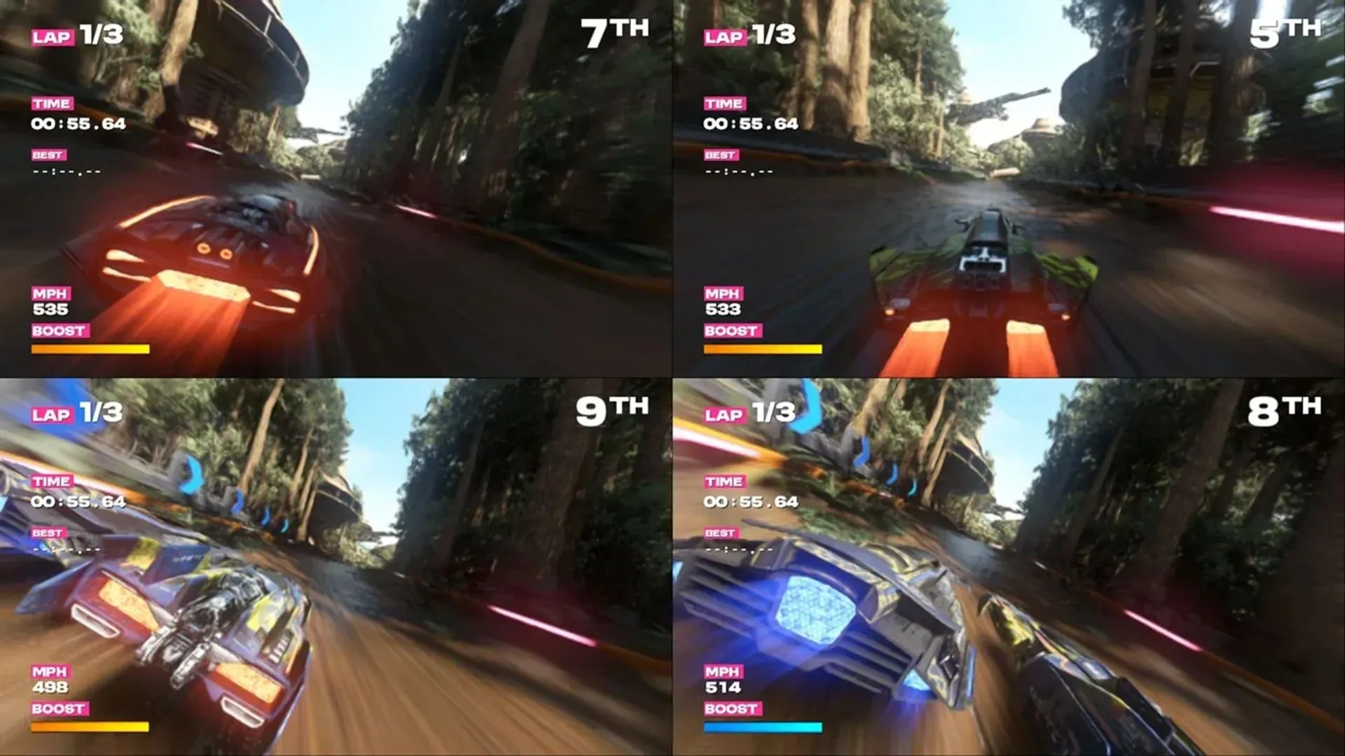Fast Fusion splitscreen trên Switch 2 — indie lấy cảm hứng F-Zero với tốc độ cao