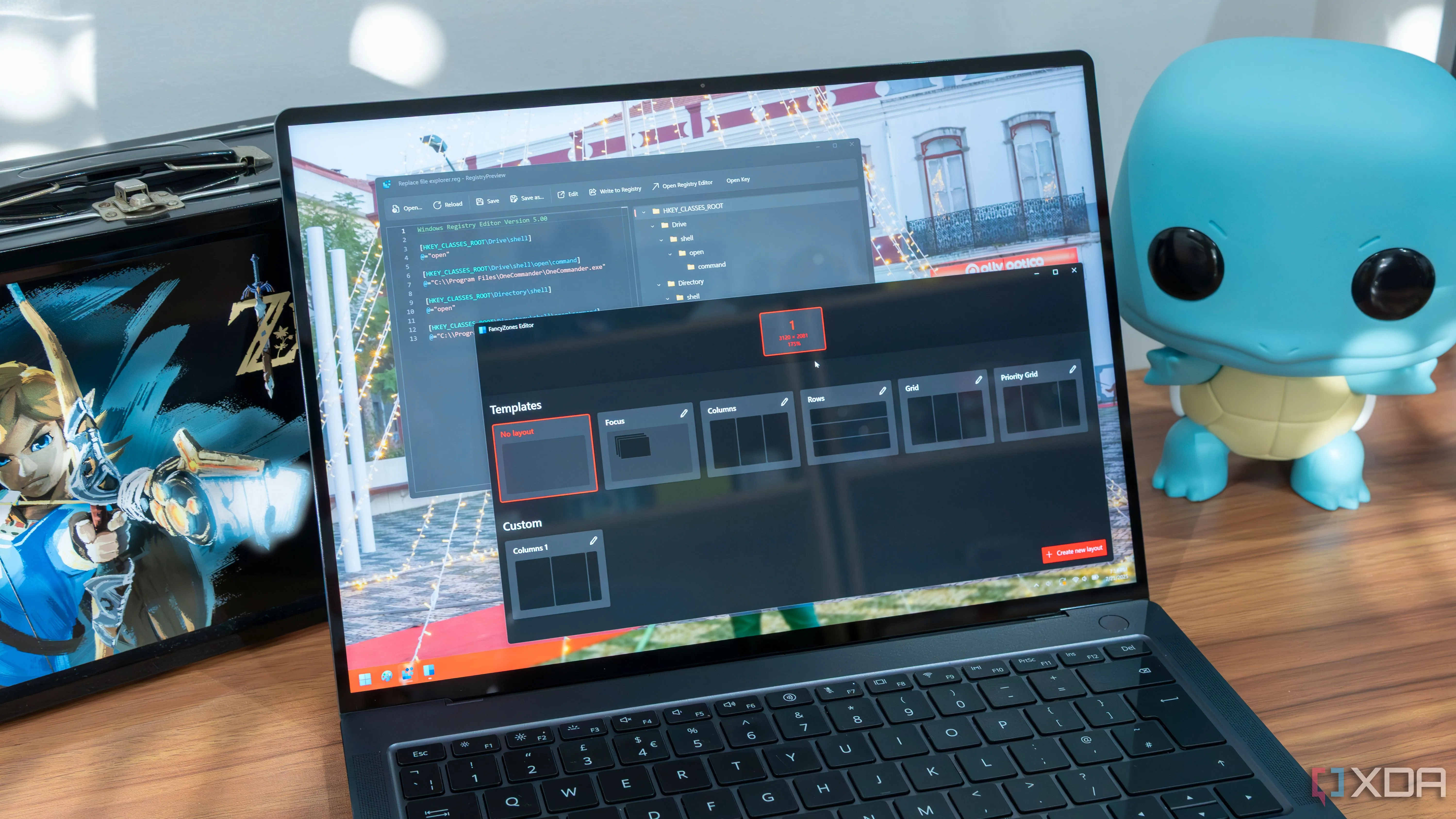Giao diện PowerToys trên Windows 11 hiển thị FancyZones và Registry preview — hình minh họa các công cụ PowerToys