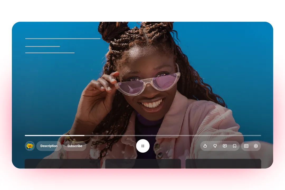 Giao diện YouTube mới với icon trong suốt trên trình phát video Android