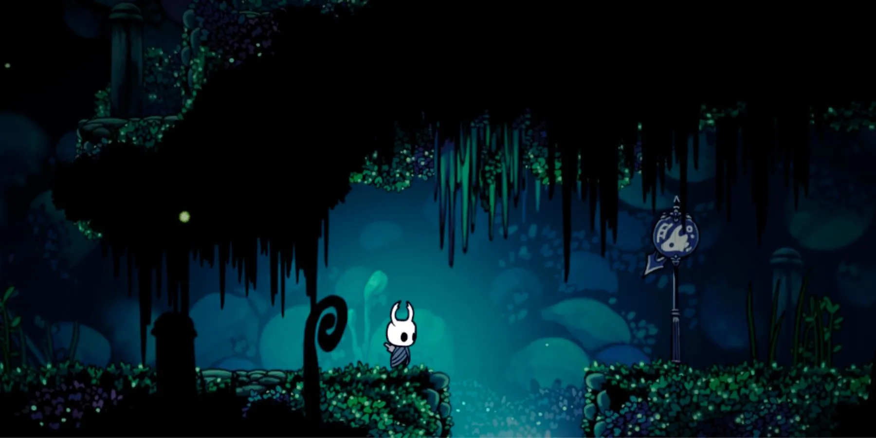 Greenpath Station ẩn giữa thiên nhiên hoang dã, phù hợp để backtrack trước boss Hornet