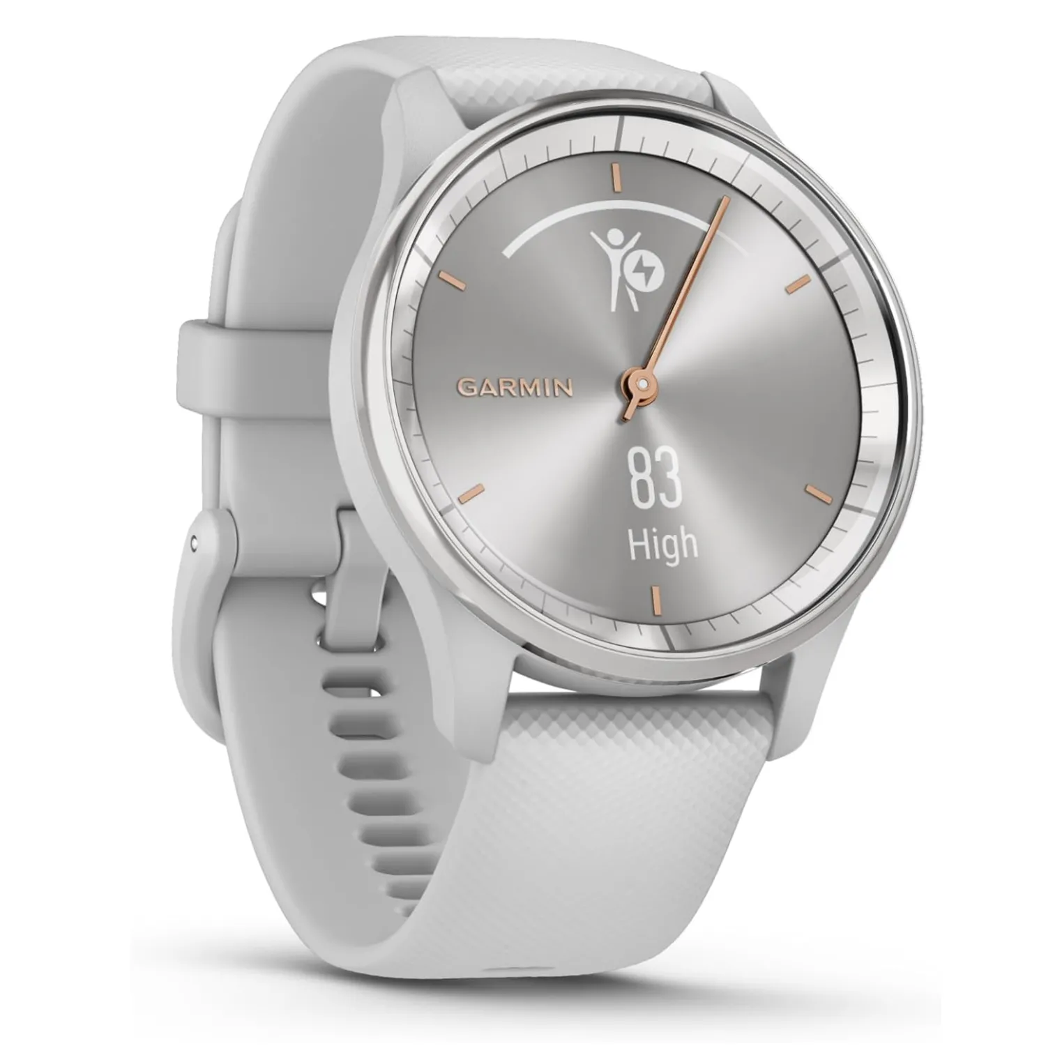 Hình sản phẩm Garmin Vivomove Trend thể hiện phong cách đồng hồ lai hiện đại và tinh tế