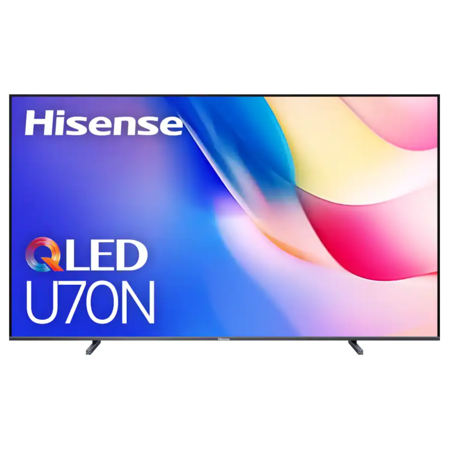 Hisense U70 Series QLED 4K Google TV hiển thị giao diện sản phẩm và logo bán hàng