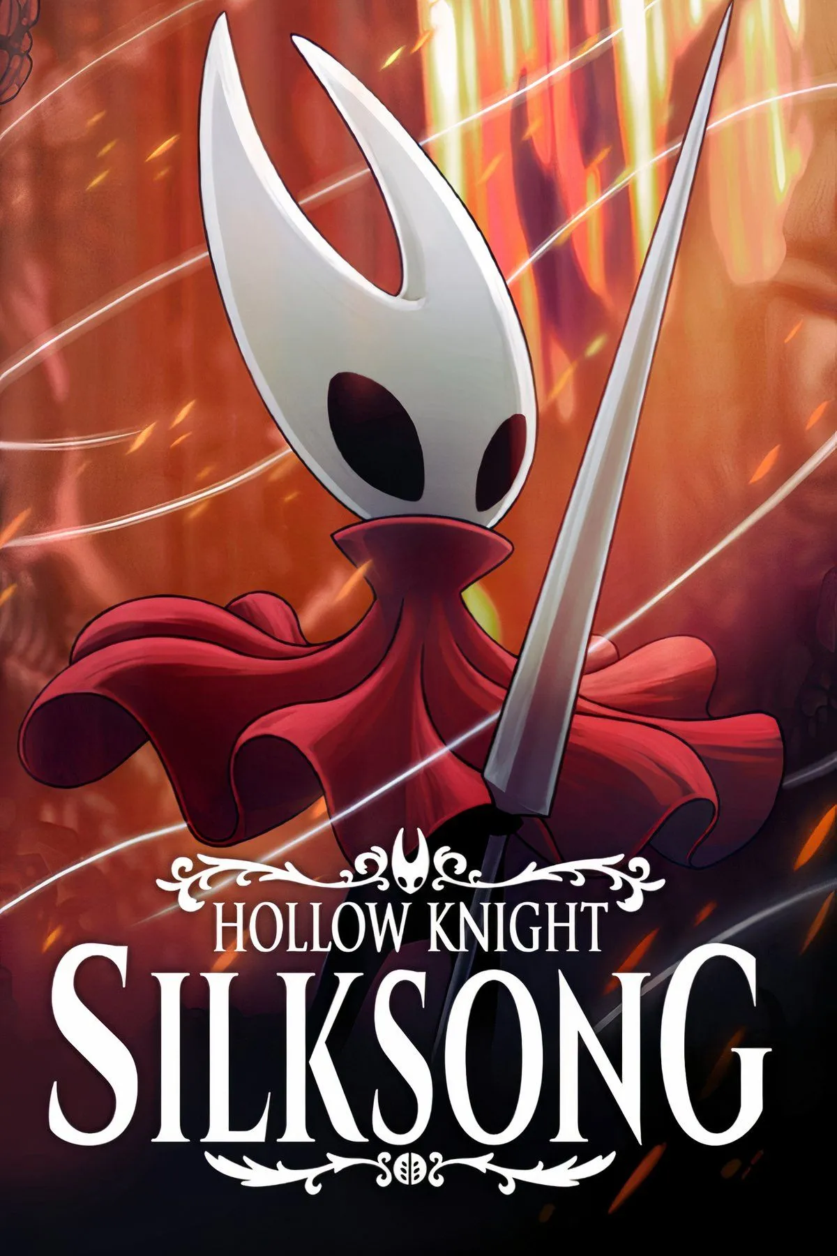Hollow Knight: Silksong cover art với nhân vật chính trong cảnh gothic tinh tế