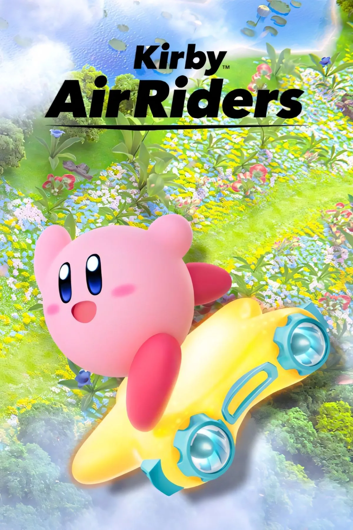 Kirby Air Riders trên Switch 2 — bìa chính thức thể hiện phong cách đua trên không