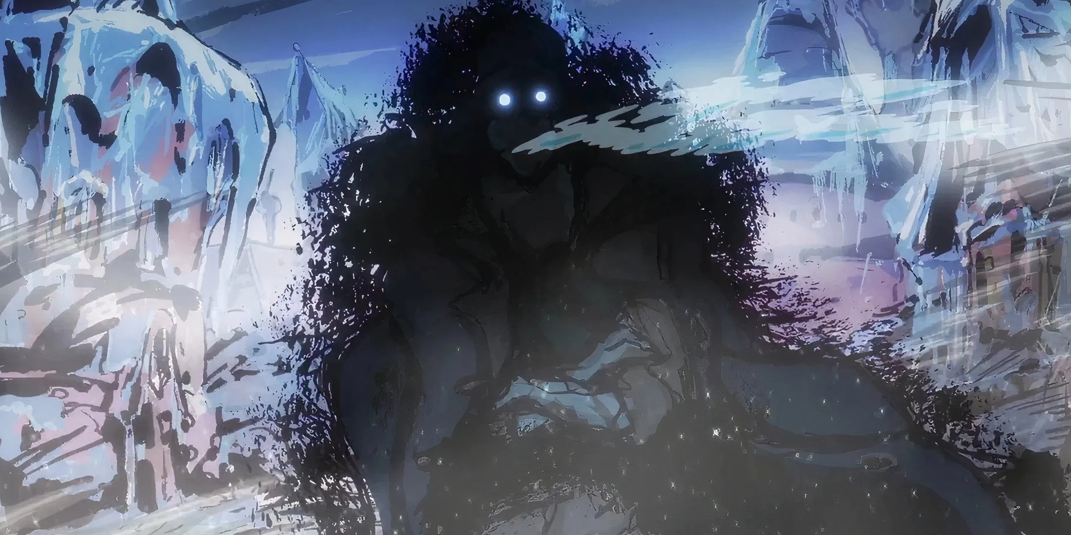 Kuzan (Aokiji) sử dụng Hie Hie no Mi đóng băng biển - cựu đô đốc có thể đánh bại Luffy