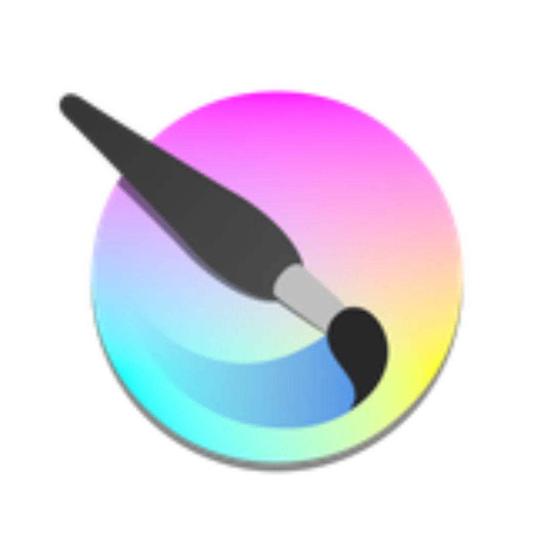 Logo Krita với cọ và bảng màu, biểu tượng phần mềm đồ họa mã nguồn mở