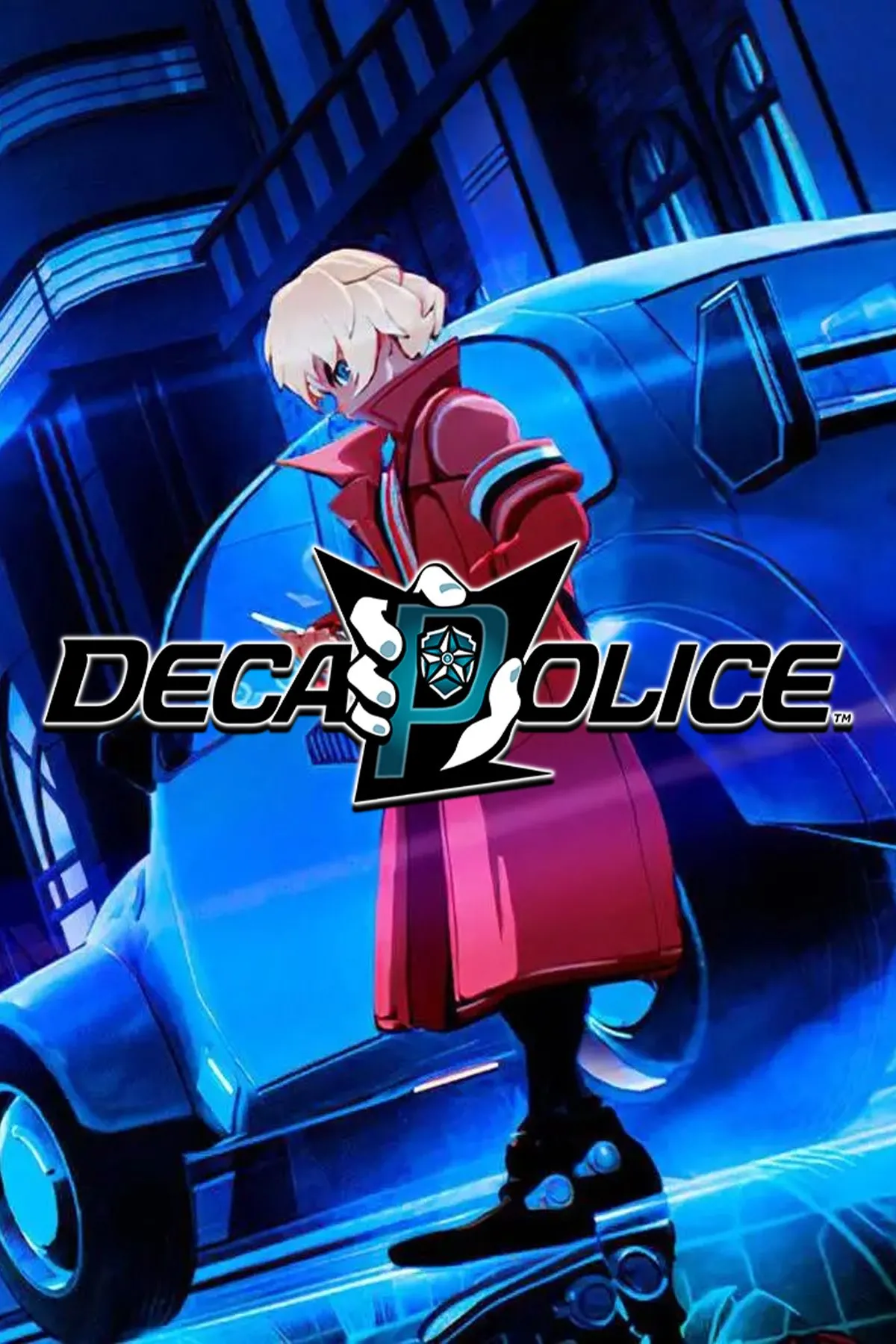 Logo và artwork Decapolice với tông cyberpunk và phong cách thiết kế game độc đáo
