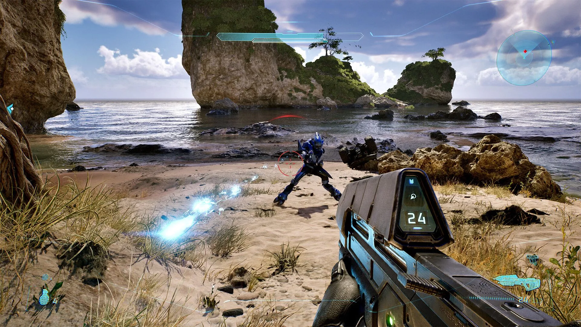Master Chief bối cảnh Silent Cartographer, góc nhìn first-person trong Halo: Campaign Evolved