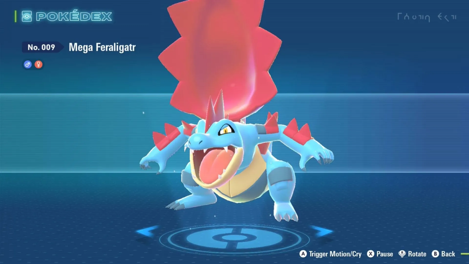 Mega Feraligatr với răng nanh sắc, dạng Mega hệ Nước/Rồng trong Legends Z-A