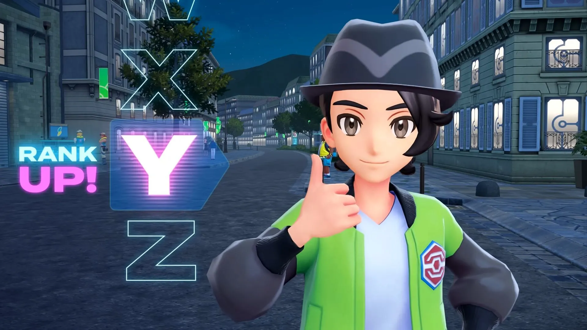 Paxton đạt hạng Y trong Pokemon Legends: Z-A, hình đại diện cảnh chiến đấu trong game