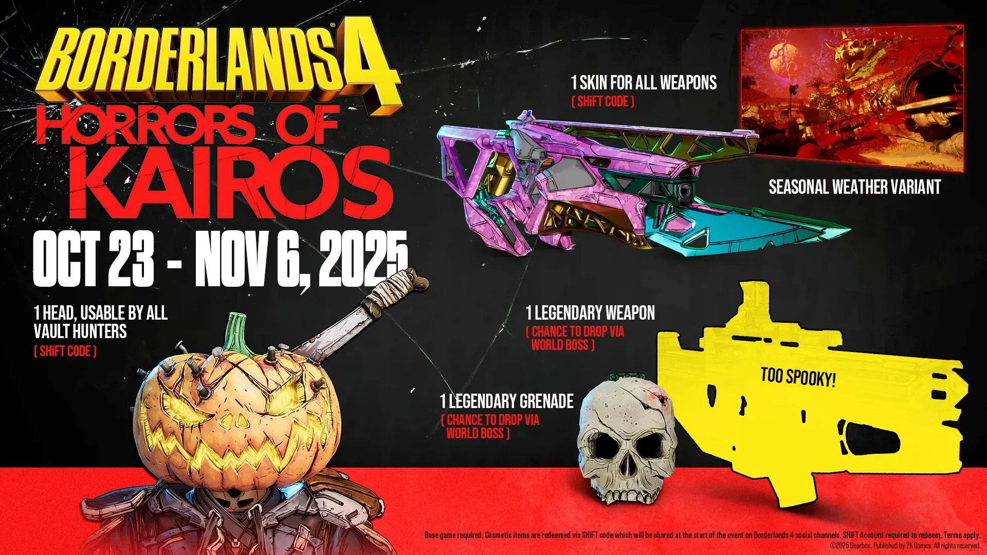 Phần thưởng và trang bị trong sự kiện Horrors of Kairos của Borderlands 4
