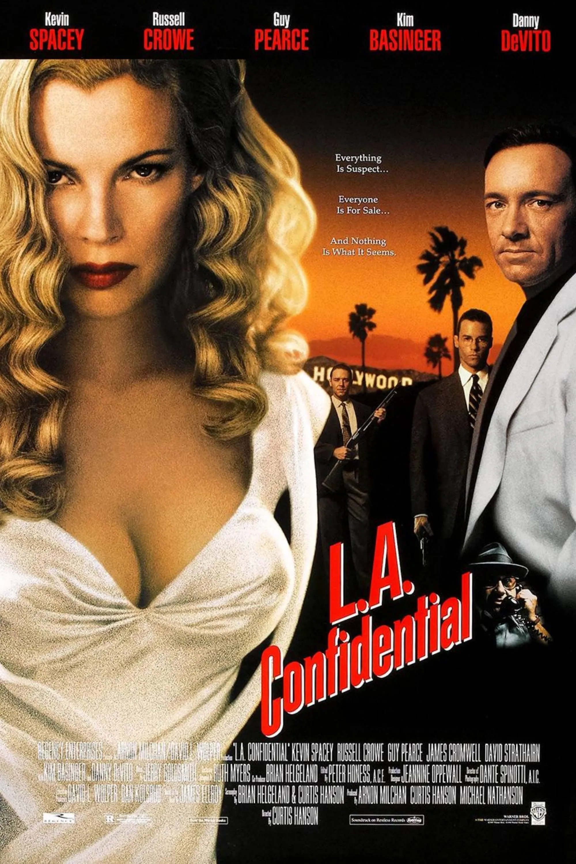 Poster L.A. Confidential thể hiện không khí noir thập niên 1950, phim kinh điển được đánh giá cao trên Rotten Tomatoes
