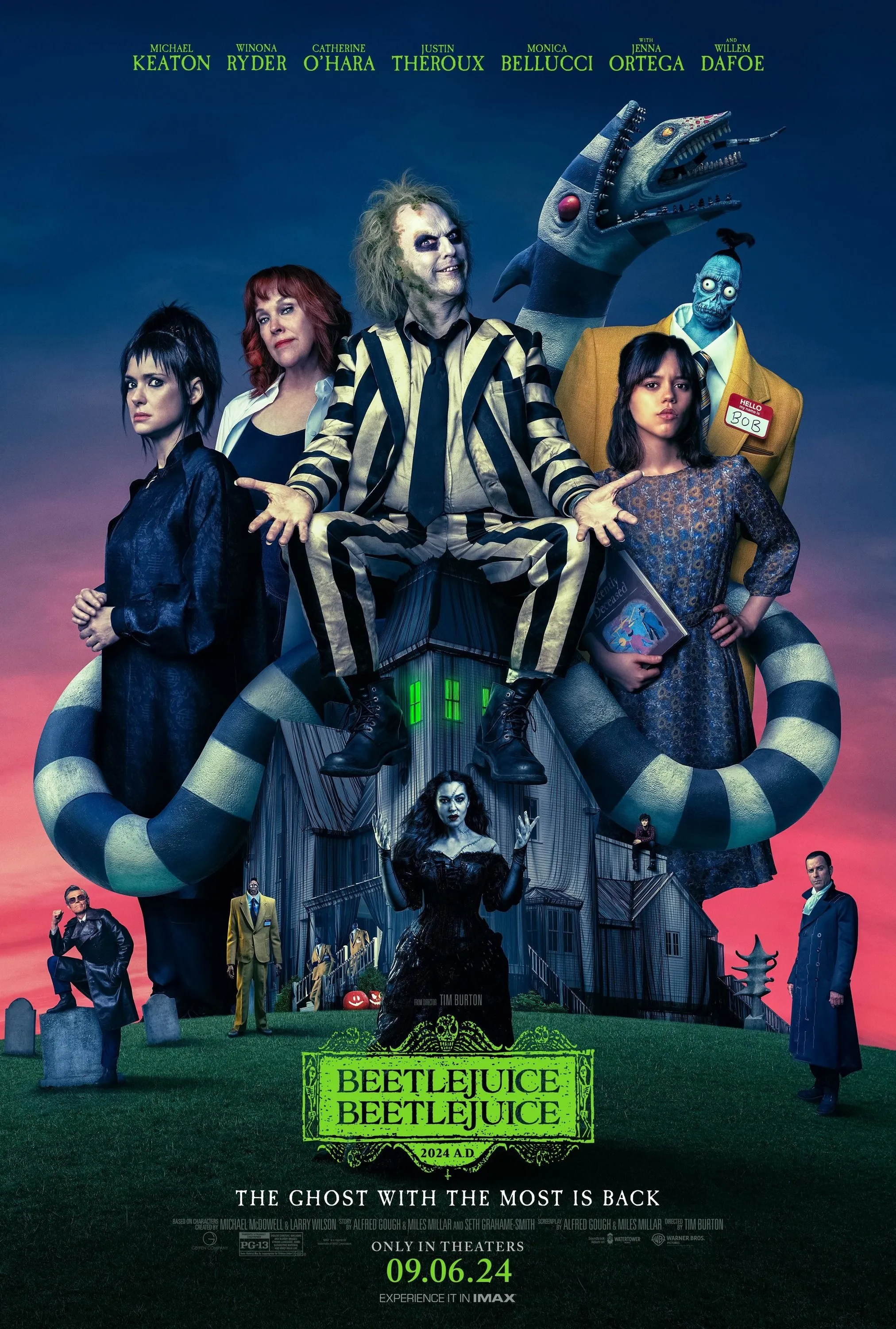 Poster phim Beetlejuice Beetlejuice với Michael Keaton và Jenna Ortega, poster chính thức 2024