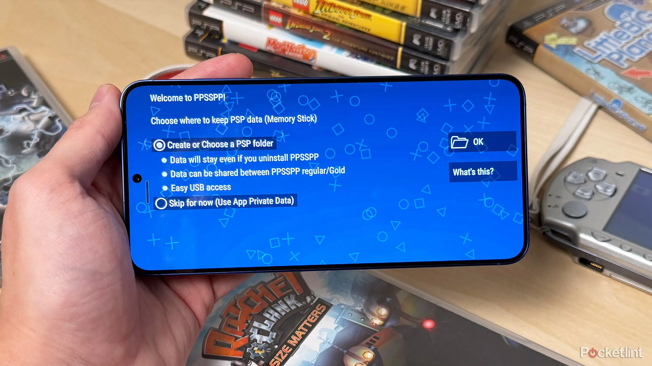 Quá trình cài đặt PPSSPP trên Android: tạo thư mục và chép file ISO