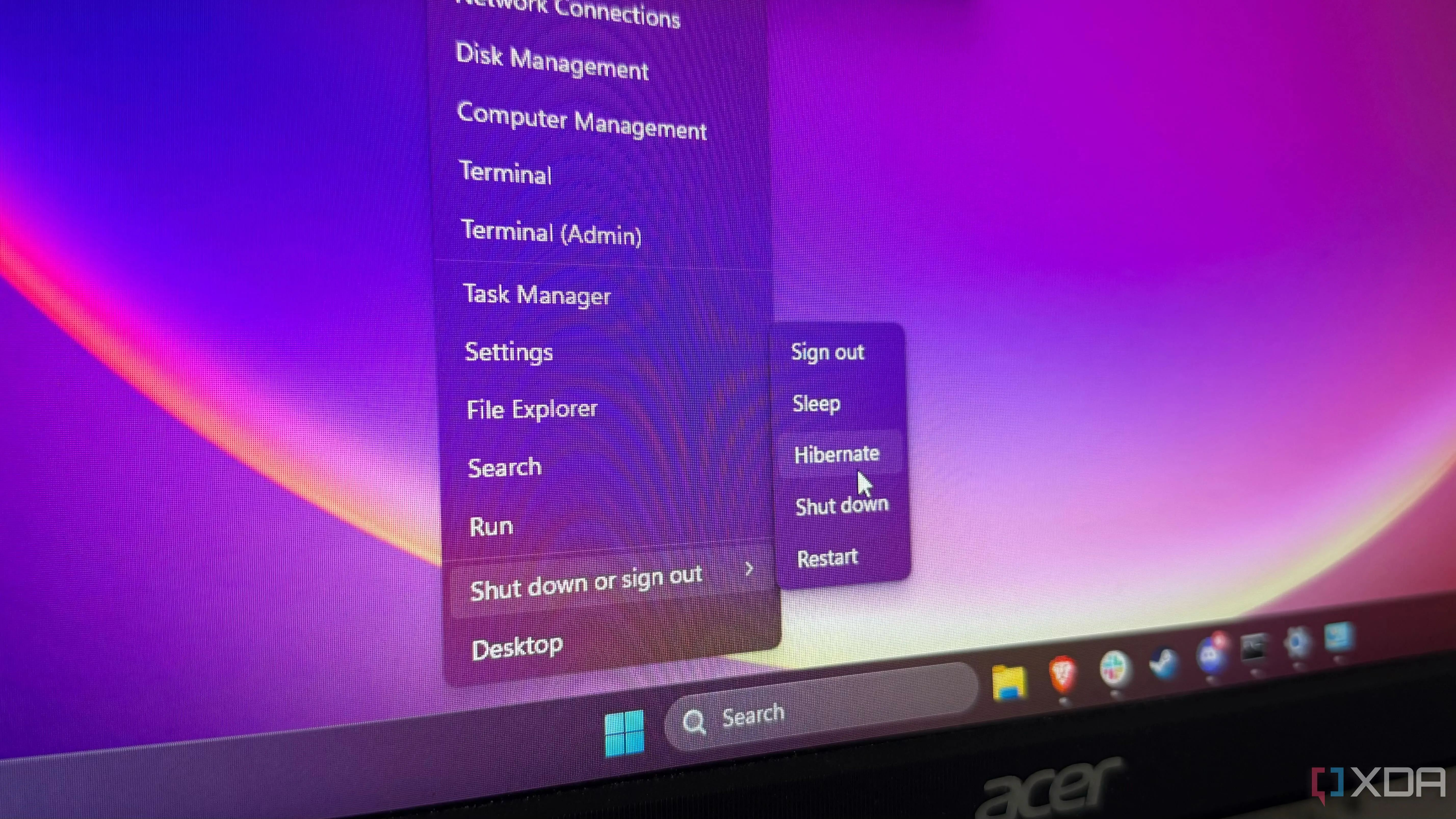 Tùy chọn nguồn điện trên Windows 11, nơi bạn có thể bật/tắt chế độ ngủ và ngủ đông
