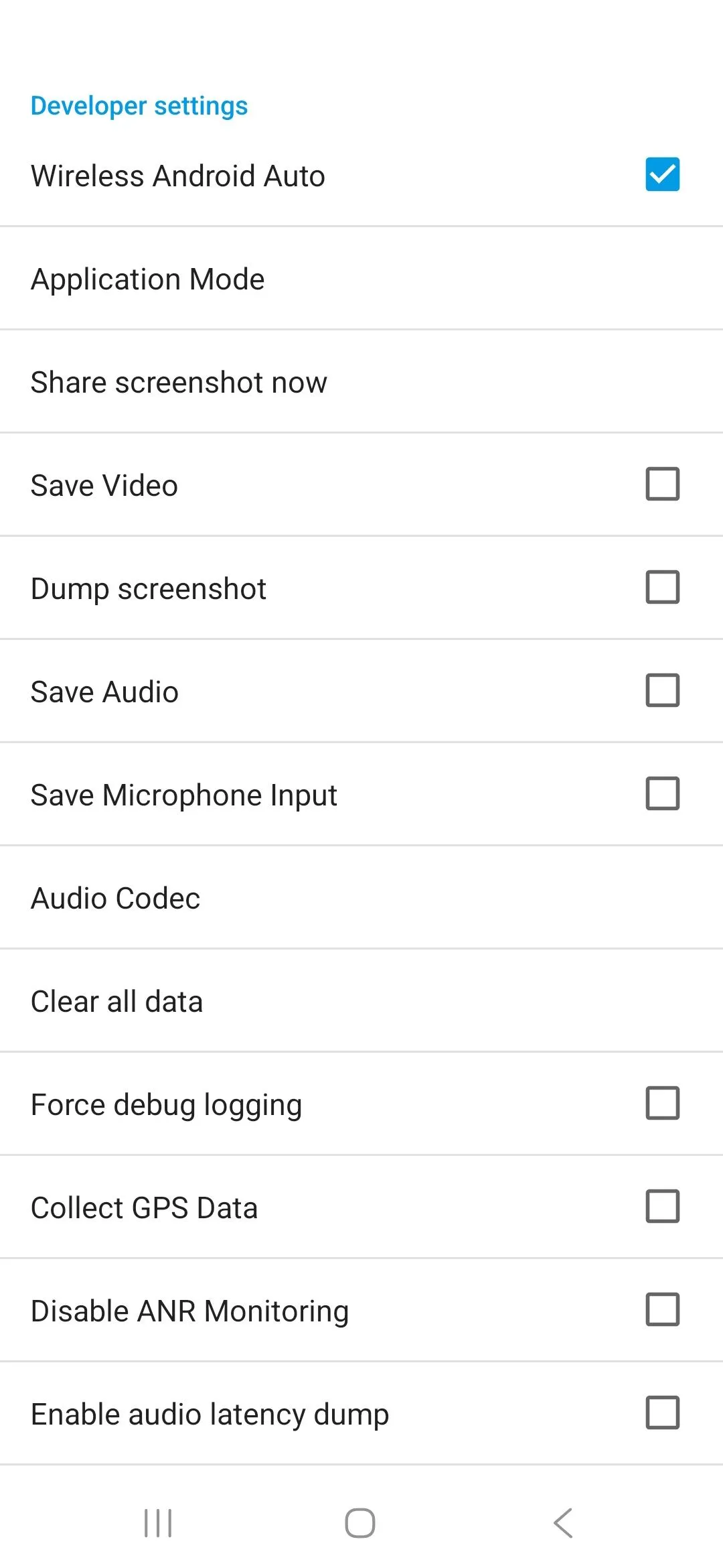 Tùy chọn Save Video và Save Audio trong Developer settings, tắt để giảm dùng dữ liệu